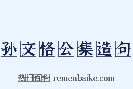 孙文恪公集造句是什么意思的图片